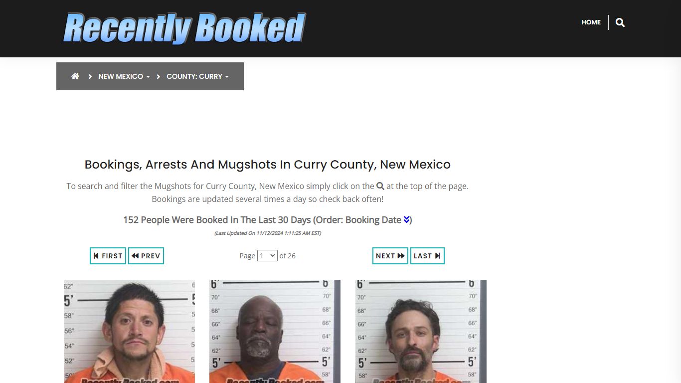 Bookings, Arrests and Mugshots in Curry County, New Mexico